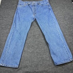Levi Strauss & Co 505 Mens W42 L30‎ Medium Wash Straight Leg Denim Jeans